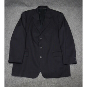 Jack Victor Blazer Sport Coat Mens Size 46R Dark Blue Pinstripe Pure Virgin Wool